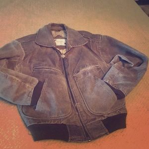 Vintage Leather Bomber Jacket